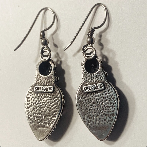 Carolyn Pollack Denim Lapis Sterling Silver Earrings - Picture 2 of 2